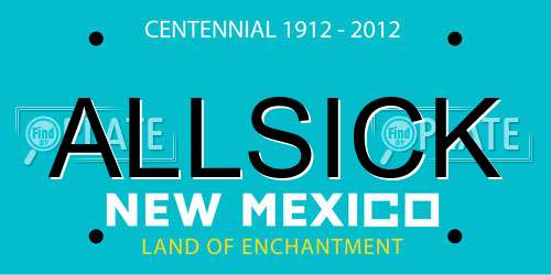 ALLSICK New Mexico License Plate