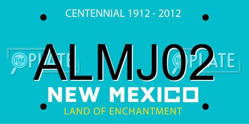 ALMJ02 New Mexico License Plate