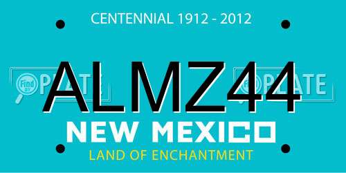 ALMZ44 New Mexico License Plate