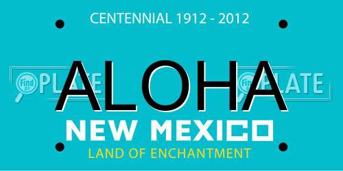 ALOHA New Mexico License Plate