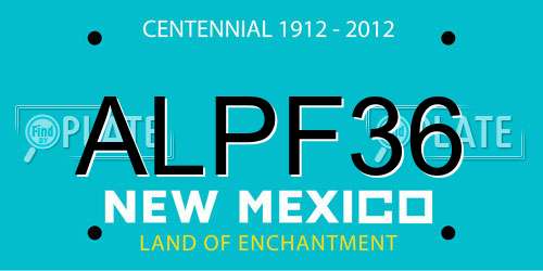 ALPF36 New Mexico License Plate