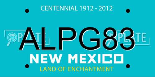 ALPG83 New Mexico License Plate