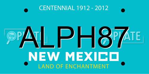 ALPH87 New Mexico License Plate