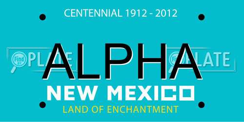 ALPHA New Mexico License Plate