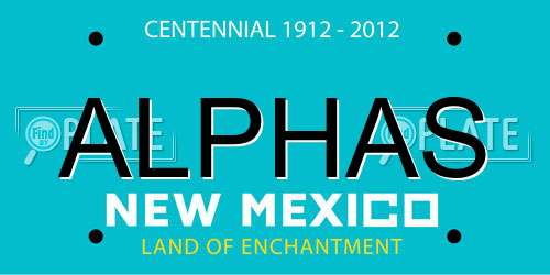 ALPHAS New Mexico License Plate