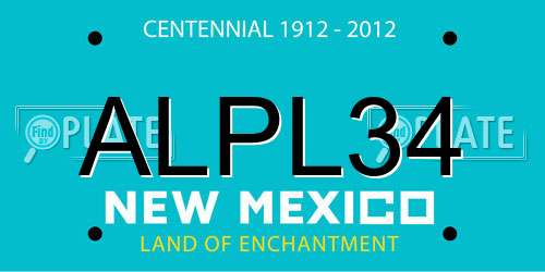 ALPL34 New Mexico License Plate