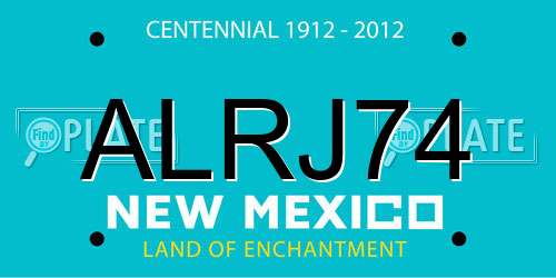 ALRJ74 New Mexico License Plate
