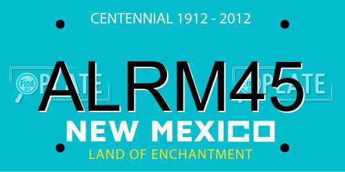 ALRM45 New Mexico License Plate