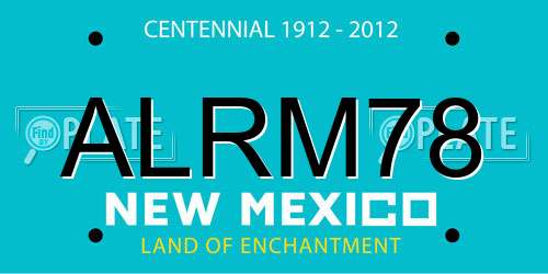 ALRM78 New Mexico License Plate