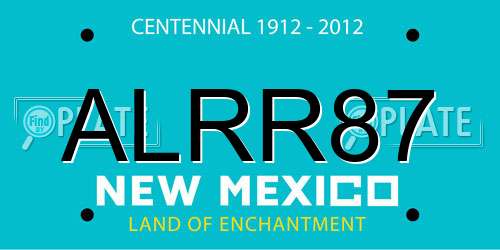ALRR87 New Mexico License Plate