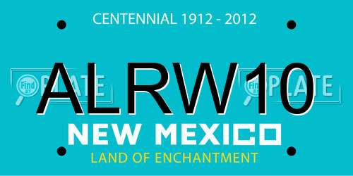 ALRW10 New Mexico License Plate
