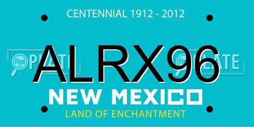 ALRX96 New Mexico License Plate