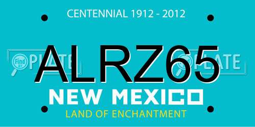 ALRZ65 New Mexico License Plate