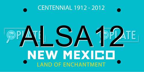 ALSA12 New Mexico License Plate