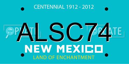 ALSC74 New Mexico License Plate