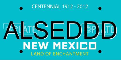 ALSEDDD New Mexico License Plate