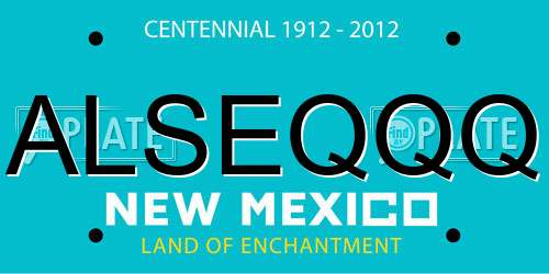 ALSEQQQ New Mexico License Plate