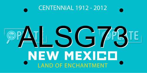 ALSG73 New Mexico License Plate