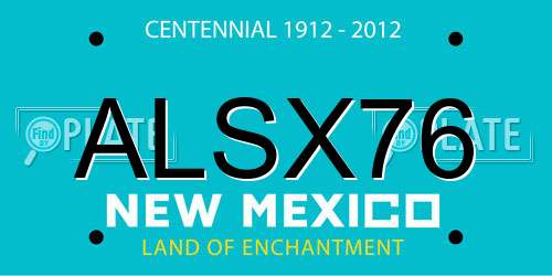 ALSX76 New Mexico License Plate