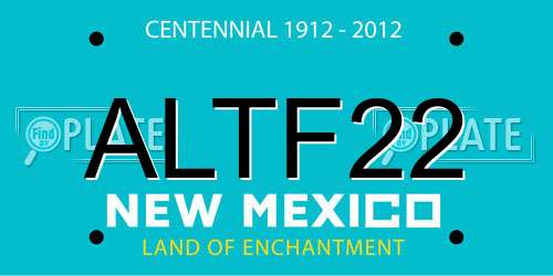 ALTF22 New Mexico License Plate