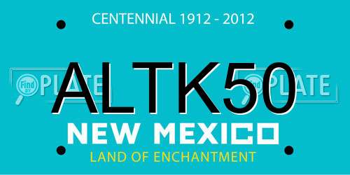 ALTK50 New Mexico License Plate