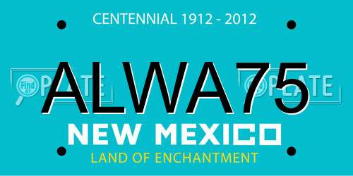 ALWA75 New Mexico License Plate
