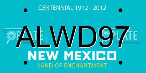 ALWD97 New Mexico License Plate