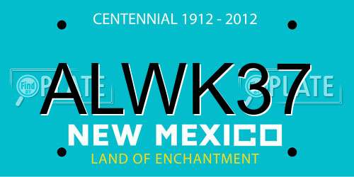 ALWK37 New Mexico License Plate