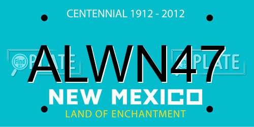 ALWN47 New Mexico License Plate