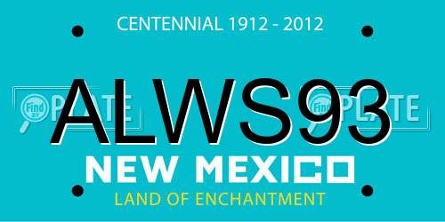 ALWS93 New Mexico License Plate