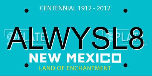 ALWYSL8 New Mexico License Plate