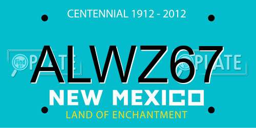 ALWZ67 New Mexico License Plate
