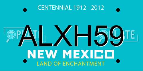 ALXH59 New Mexico License Plate