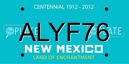 ALYF76 New Mexico License Plate