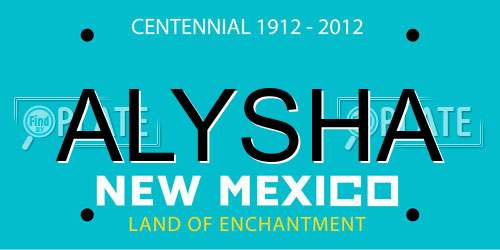 ALYSHA New Mexico License Plate