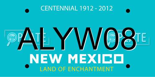 ALYW08 New Mexico License Plate