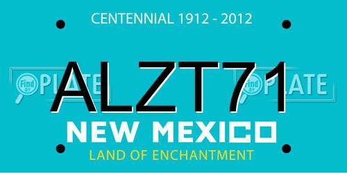 ALZT71 New Mexico License Plate