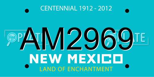 AM2969 New Mexico License Plate