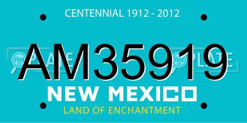AM35919 New Mexico License Plate