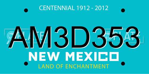 AM3D353 New Mexico License Plate