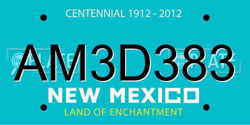 AM3D383 New Mexico License Plate