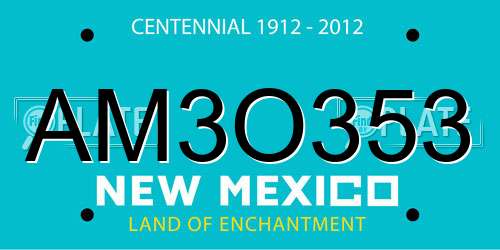 AM3O353 New Mexico License Plate