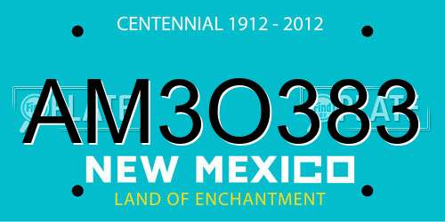 AM3O383 New Mexico License Plate