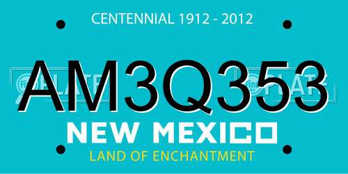 AM3Q353 New Mexico License Plate