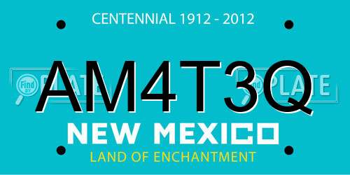 AM4T3Q New Mexico License Plate