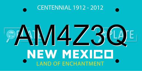 AM4Z3Q New Mexico License Plate