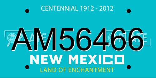 AM56466 New Mexico License Plate