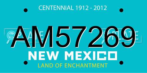 AM57269 New Mexico License Plate