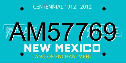 AM57769 New Mexico License Plate