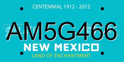 AM5G466 New Mexico License Plate